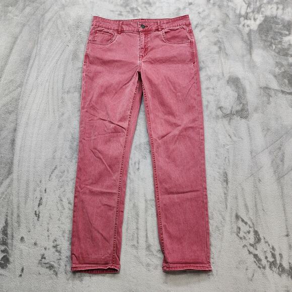 Maurices Jeans Womens 5/6 Faded Red Mid Rise Skinny Leg Ankle Stretch Denim - Picture 1 of 12